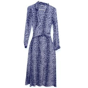 ASOS DESIGN Wrap Front Midi Dress in Leopard Print